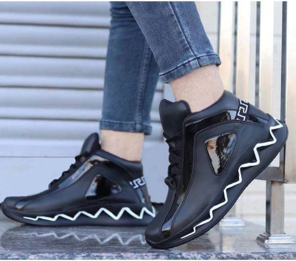 Casual Sports High Tops For Men (Black) - Black, 6