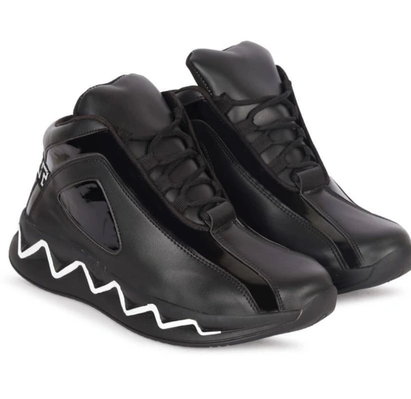 Casual Sports High Tops For Men (Black) - Black, 8