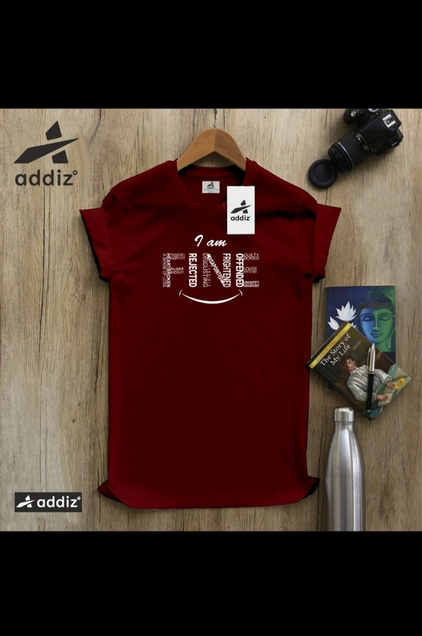 ADDIZ Cotton Addiz T Shirt Printed  - Maroon, XXL, Cotton