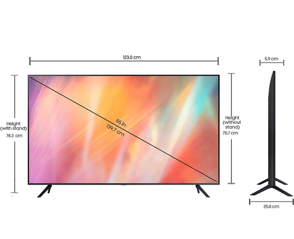 SAMSUNG  Brand New T-V Samsung A-U8000 65 4K Ultra HD HDR Smart LED TV  2021 Model 55inch - Black, 55 Inch, SMART TV