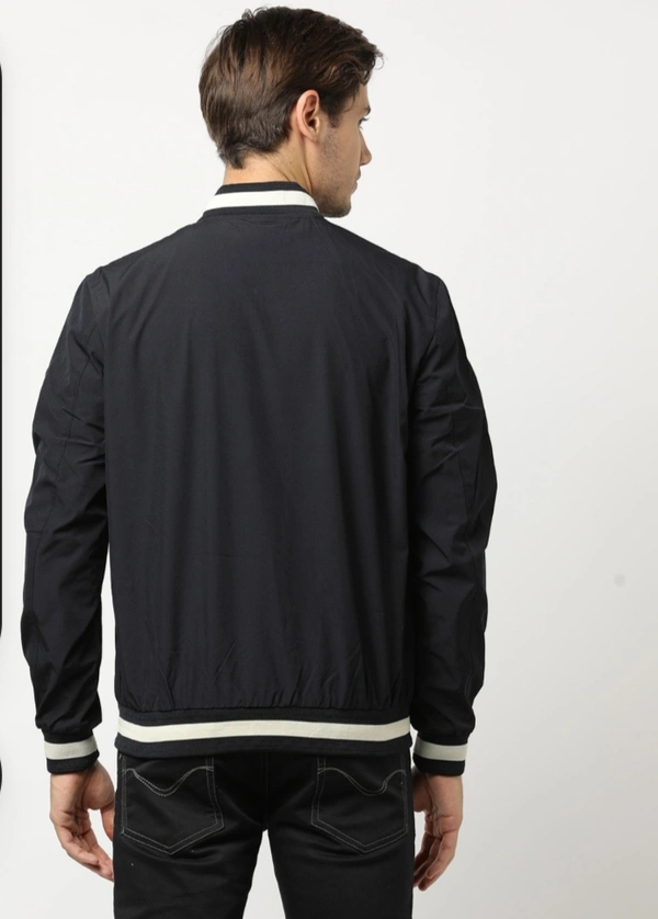 JOHN PLAYERS Slim Fit Zip-Front Bomber Jacket - Haiti, XL, Polyester