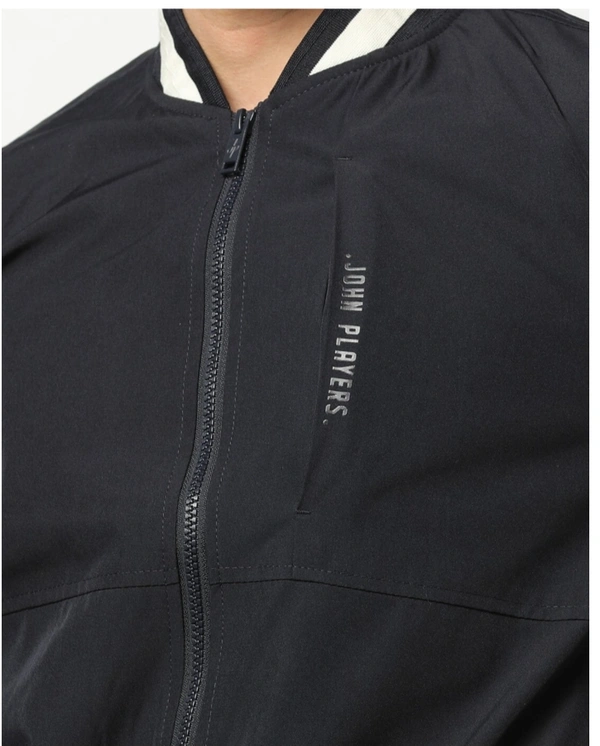 JOHN PLAYERS Slim Fit Zip-Front Bomber Jacket - Haiti, XL, Polyester
