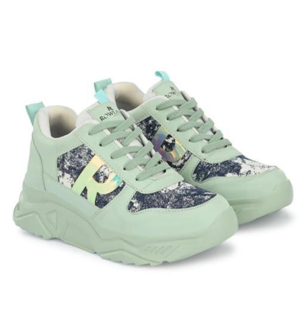 Rowlans Women's Elegant Casual Shoes - Tea Green, IND-5, Synthetic Leather