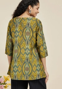 Printed Modal Round Neck Women's Tunic - XL