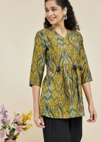 Printed Modal Round Neck Women's Tunic - XL