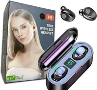 TWS F9 With Power Display Touch Wireless 5.0 Binaural Waterproof In-ear C6 Bluetooth Headset  (Black, True Wireless)