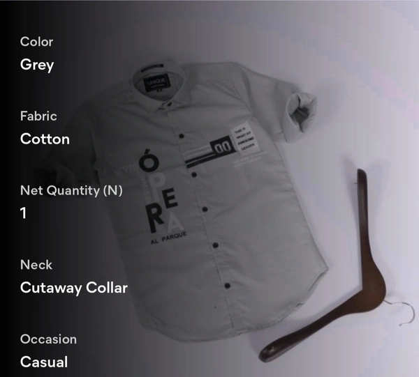 Fancy Boy Grey Full sleevs shirt - 9-10 Years