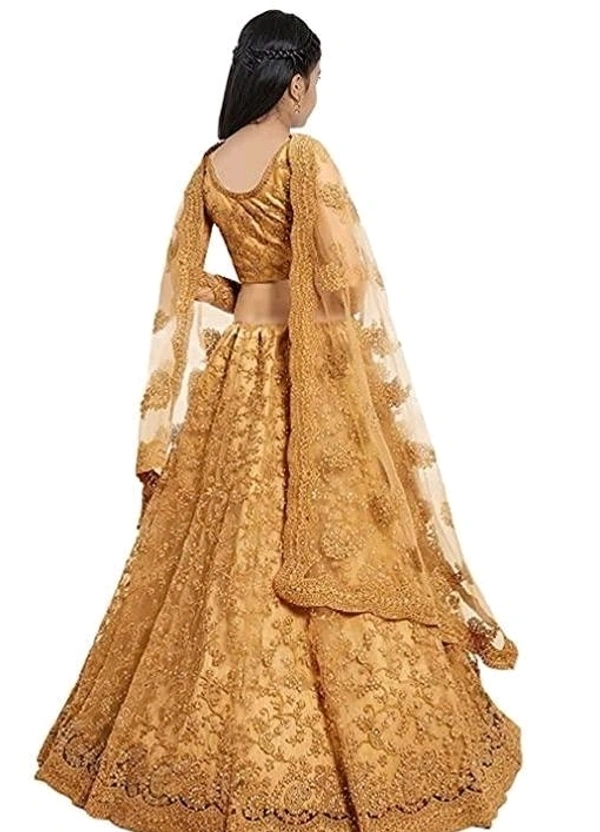 Girls Lahanga Choli Ethnic Embroidery  - Pirate Gold, 11-12 Years