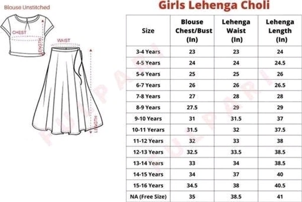 Girls Lahanga Choli Ethnic Embroidery  - Pirate Gold, 11-12 Years