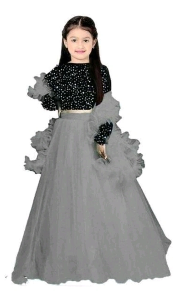 Catalog Name:*Cute Trendy Kids Girls Lehanga Cholis* - Gray, 4-5 Years
