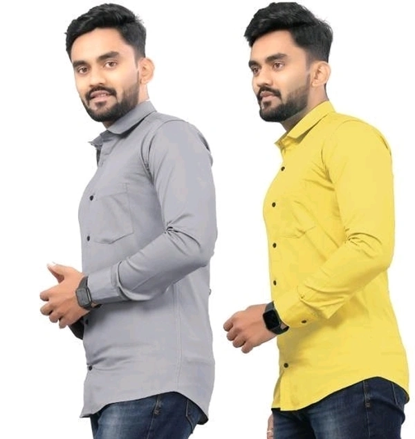 COMBO Solid Full Sleeve Men's Cotton Shirt - XL