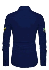 Comfy Modern Men Shirts - Navy Blue, M