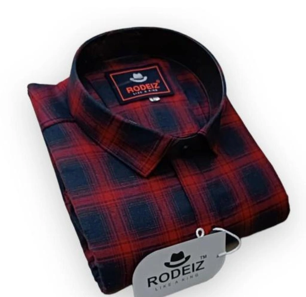 RODEIZ CHECKS SHIRT - Bright Red, XL