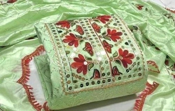 GULABJAMUN WOMENS SUIT HEAVY DOUBLE SEQUENCE WORK DESIGN WOMENS SUITS - Mint Green