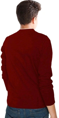 BLIVE Boys Solid Henley Maroon Polo T-Shirt - 6-7 Years