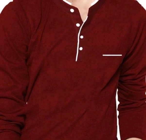 BLIVE Boys Solid Henley Maroon Polo T-Shirt - 8-9 Years