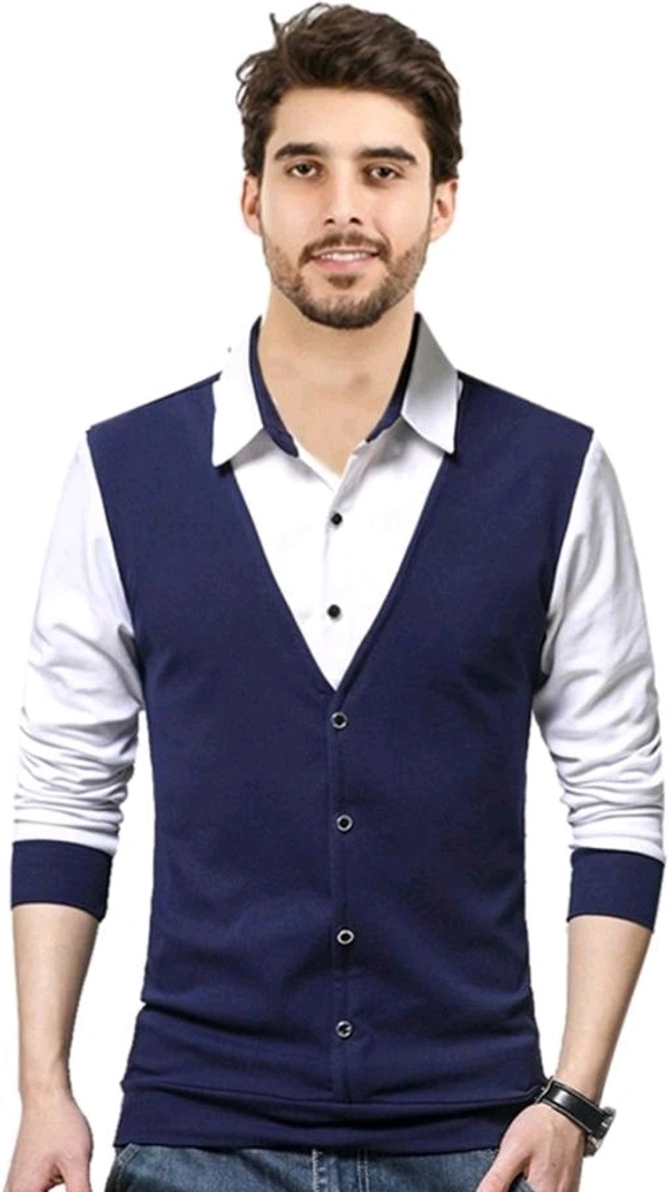 Classy Fashionable Men Tshirts - Navy Blue, XL