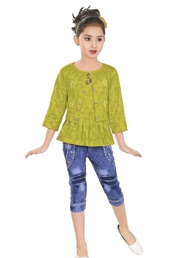Girls Clothing Sets Pack Of 1 - Olive Drab, 4-5 Years