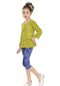 Girls Clothing Sets Pack Of 1 - Olive Drab, 6-7 Years