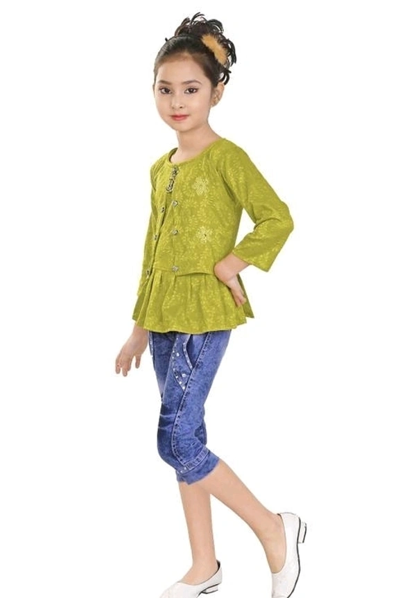 Girls Clothing Sets Pack Of 1 - Olive Drab, 6-7 Years