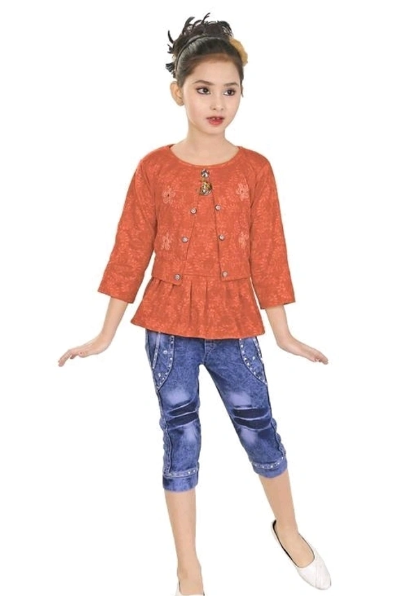 Girls Clothing Sets Pack Of 1 - Yellow Orange, 6-7 Years