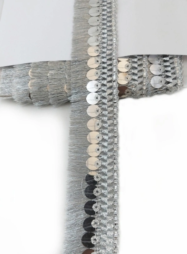 Silver Zari Lace  - Silver