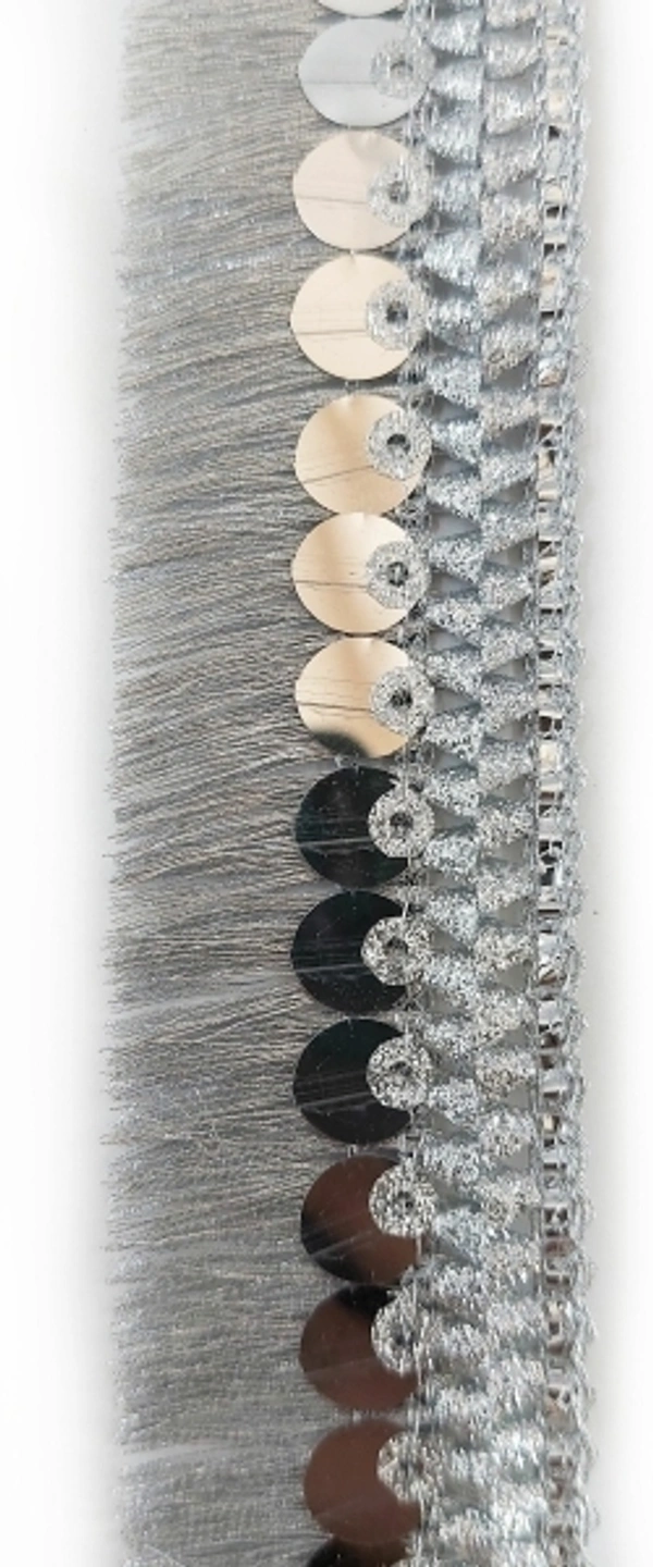 Silver Zari Lace  - Silver