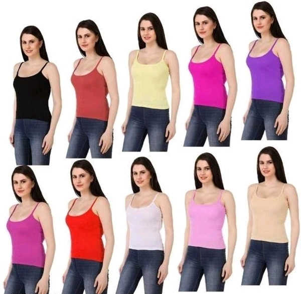 ATTRACTIVE WOMENS COTTON BLEND MULTICOLOURE CAMISOLE - XL