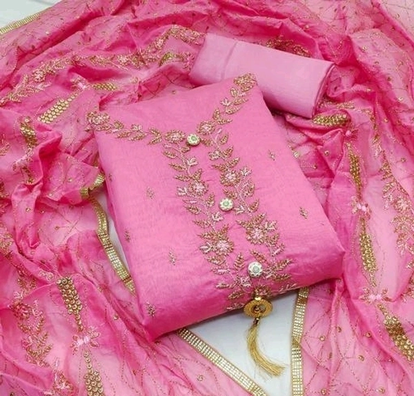 Suits Salwar Material - Un-stitched, Pink Flamingo