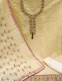 THE CHOICE FANCY MODAL DRESS MATERIALS - Laser Lemon, Unstitched