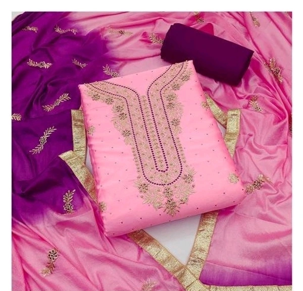 Suit Salwar Suit - Unstitched, Blush Pink