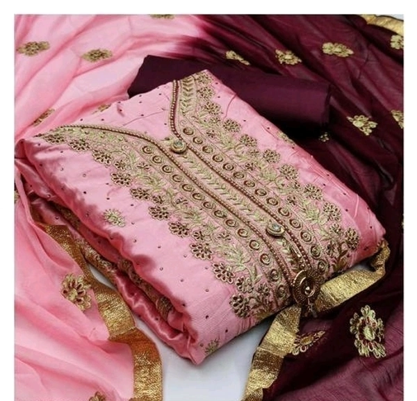 Suit Salwar Suit - Unstitched, Pink