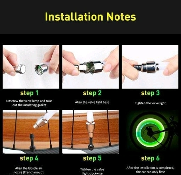 NSV  Valve Light For Bike Tyres Car Tyre Bicycle Tyre LED  Reflectors  (Multicolor)