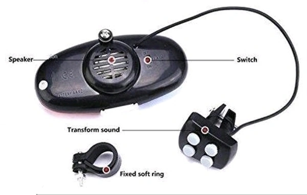 Gadget Deals 4-Tone/Switches Police Horn (Two AA batteries needed) LED Cycle bell