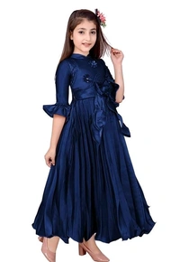 Agile Fancy Girls Frocks & Dresses Pack Of 1 - 3-4 Years, Navy Blue