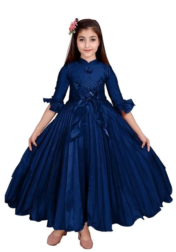 Agile Fancy Girls Frocks & Dresses Pack Of 1 - 4-5 Years, Navy Blue