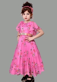 Girls Maxi/Full Length Casual Dress - Pink Flamingo, 3-4 Years