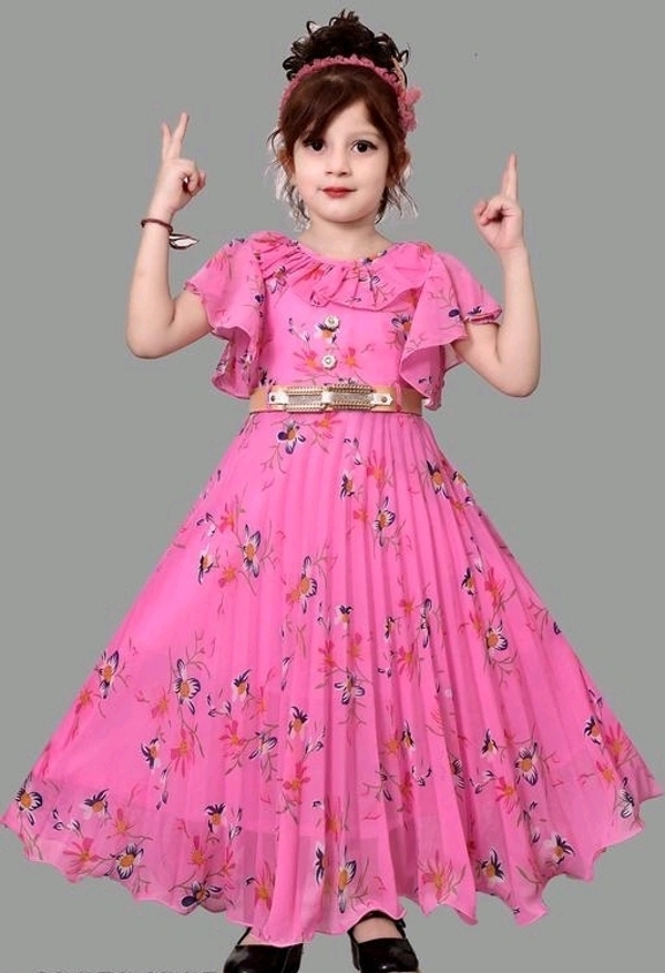 Girls Maxi/Full Length Casual Dress - Pink Flamingo, 6-7 Years