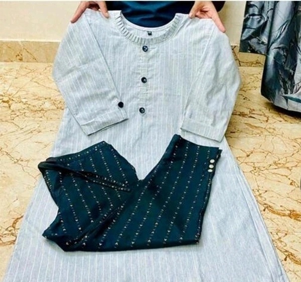 KURTI PANT - Silver, L