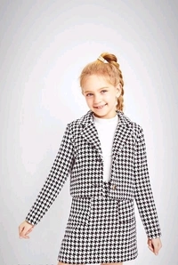 Trendy girls three piece jacket & skirt, t-shirt - 6-7 Years