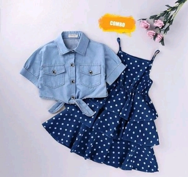 polka dot dress combo - 9-10 Years