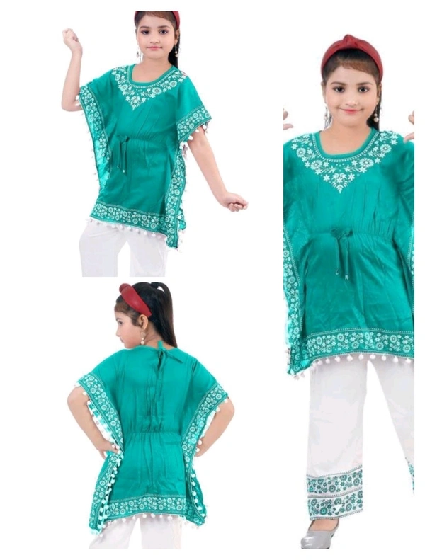 Girls Fancy Kaftan and palazzo set - Pelorous, 5-6 Years