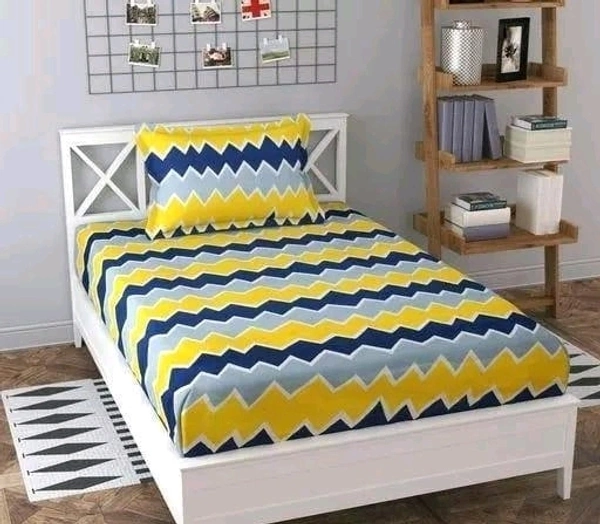 Homeberry Glace Cotton Single Bedsheet Combo Pack of 4 Along with 4 Pillow Covers (Multicolor) with 180TC. - Single