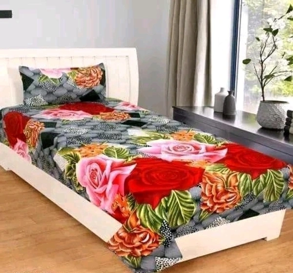 Homeberry Glace Cotton Single Bedsheet Combo Pack of 4 Along with 4 Pillow Covers (Multicolor) with 180TC. - Single
