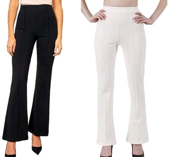Trendy Women Bootcut Trouers Bellbottom Trouers Pants Combo of 2 - 30