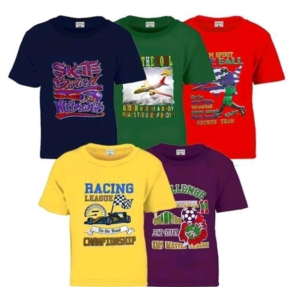 Boys Green Cotton Blend Tshirts & Polos Pack Of 5 - 6-7 Years