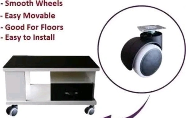 Jinx White Plate Type Wheels Appliance Furniture Caster ( Pack of 4 ) Nylon Friction Rolling Cabinet (Black-White Plate Wheels )