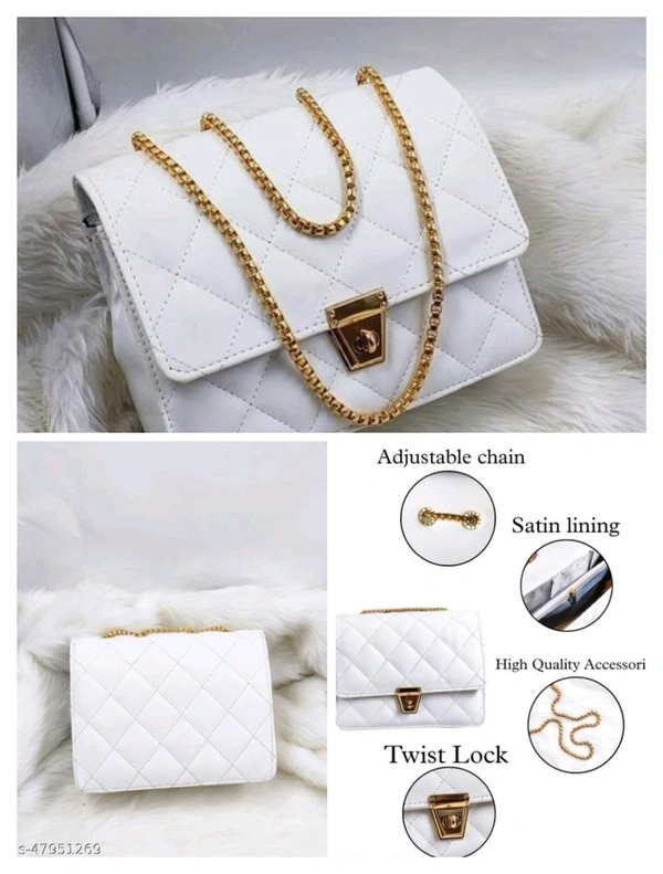 Voguish Classy Women Slingbags - White