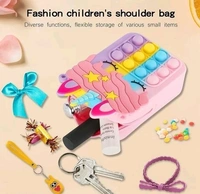 ARB (Pop It Bag Unicorn Shape Sling Bag) Crossbody Bag for Kids, Pop It Bag for Girls, Pop It Fidget Toy Shoulder Bag, Fidget Purse for Kids Stress Relief Toys, Multi