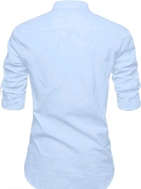 Men Solid Cotton Blend Straight Kurta - White, M
